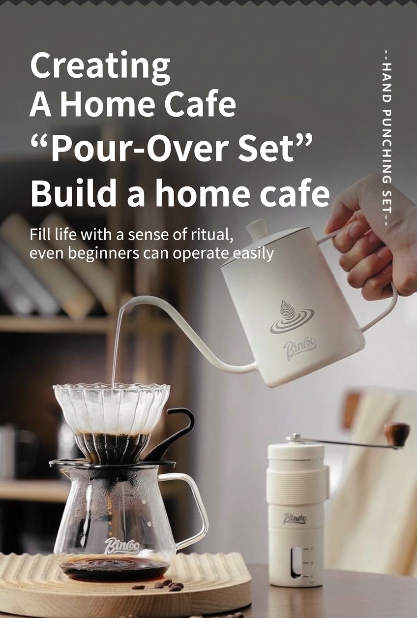 Premium Hand Brewed Coffee Kit - Gooseneck Kettle & Grinder