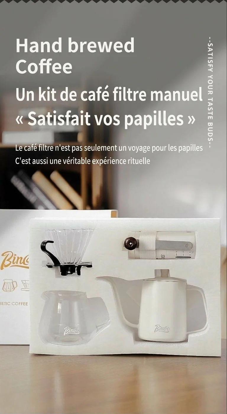 Kit de café filtre haut de gamme - Bouilloire à col de cygne et moulin à café