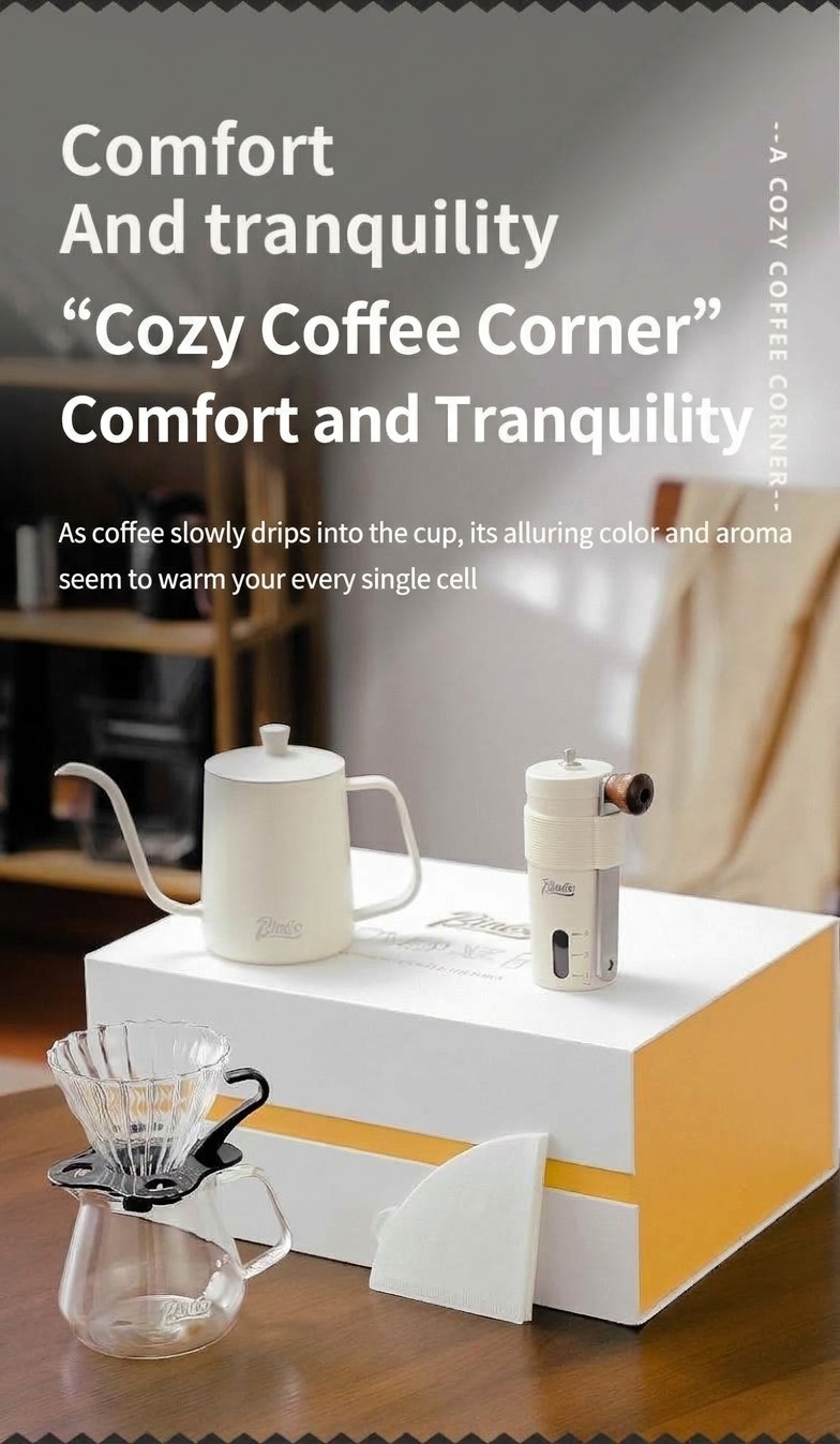 Premium Hand Brewed Coffee Kit - Gooseneck Kettle & Grinder
