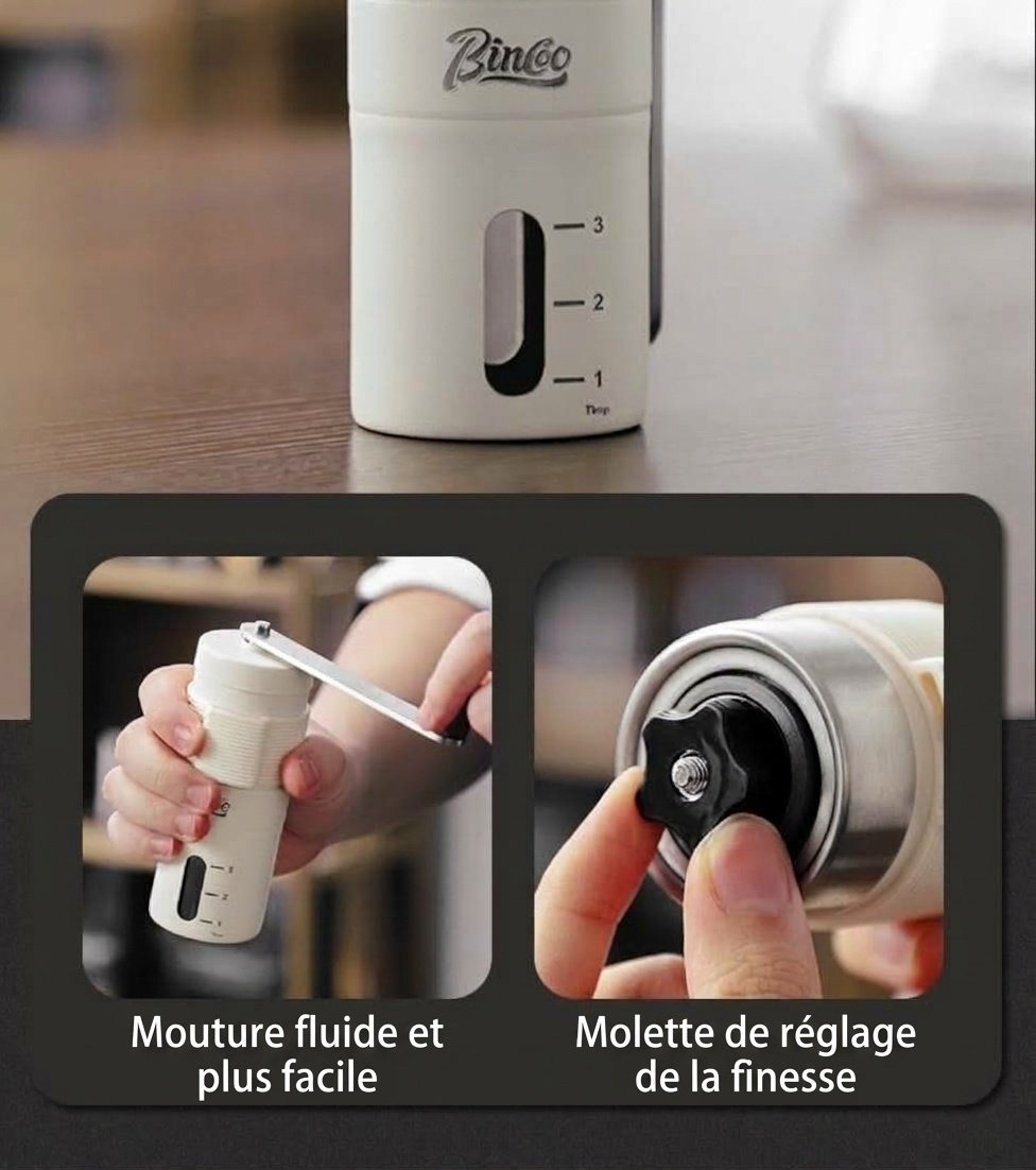 Ensemble cafetière italienne Bincoo avec plaque électrique et moulin à café