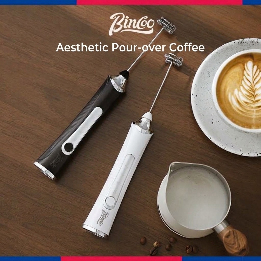 BinCoo Handheld Electric Milk Frother & Whisk - USB-C Rechargeable