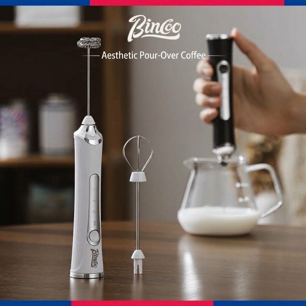 BinCoo Handheld Electric Milk Frother & Whisk - USB-C Rechargeable