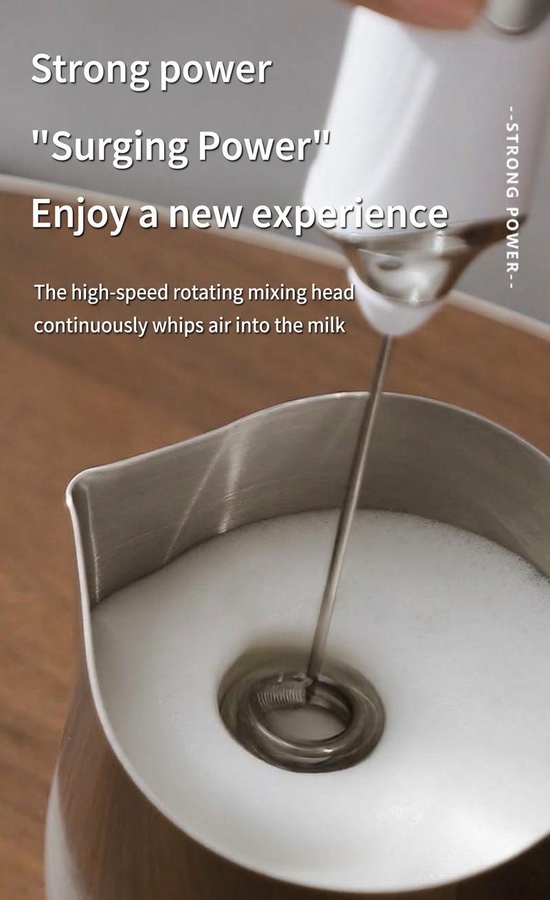 BinCoo Handheld Electric Milk Frother & Whisk - USB-C Rechargeable