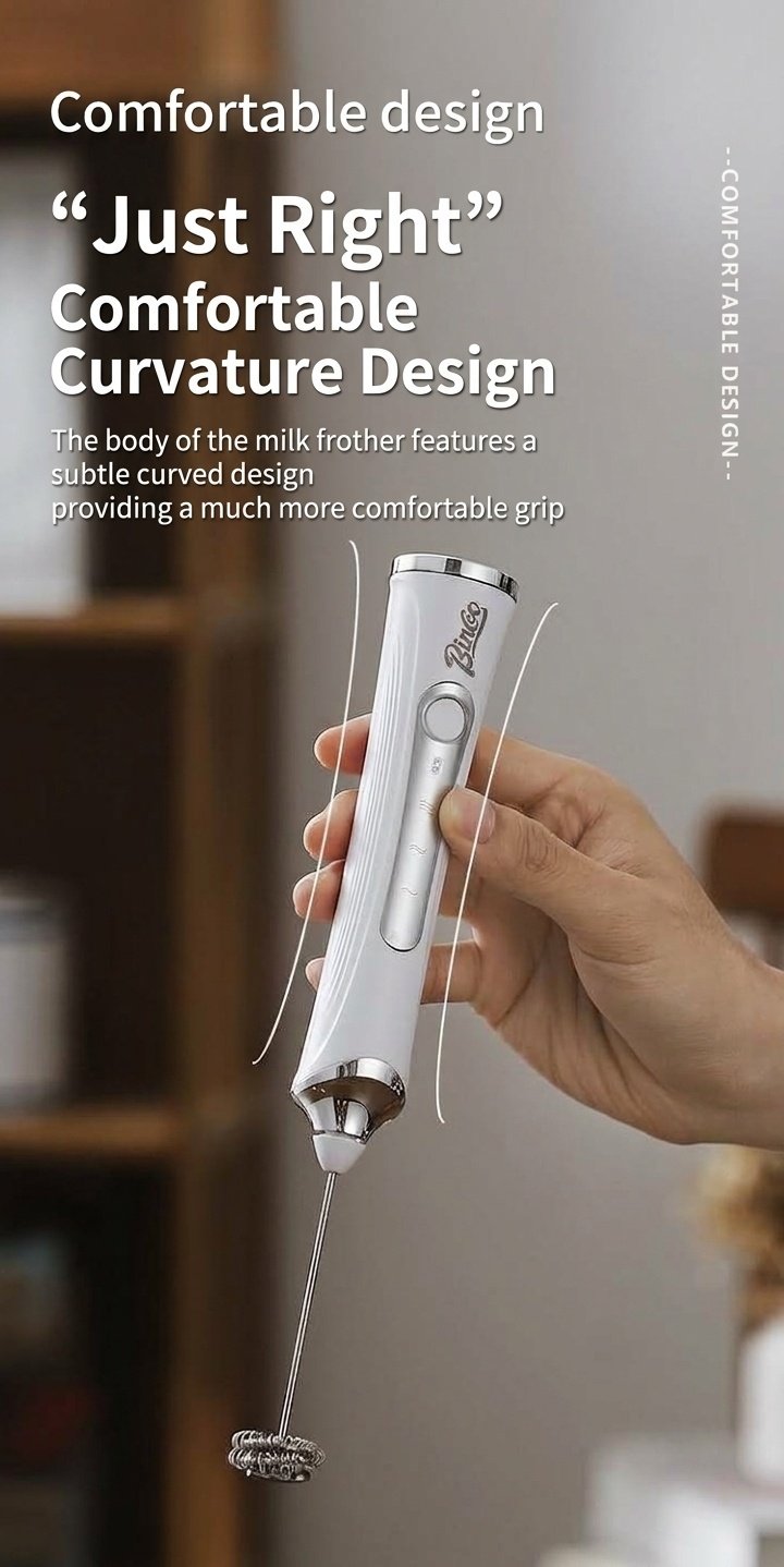 BinCoo Handheld Electric Milk Frother & Whisk - USB-C Rechargeable