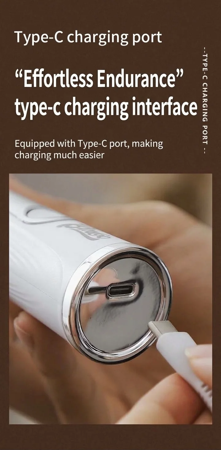 BinCoo Handheld Electric Milk Frother & Whisk - USB-C Rechargeable