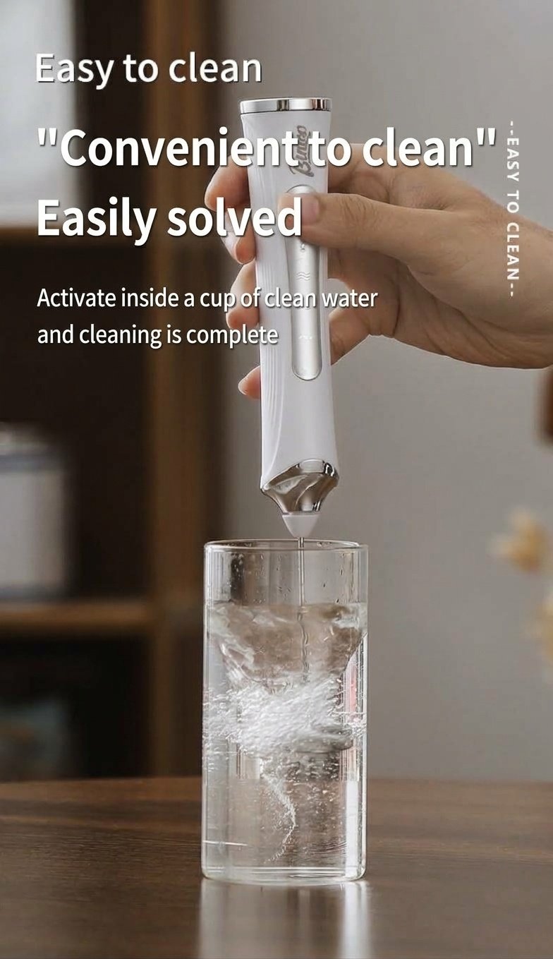 BinCoo Handheld Electric Milk Frother & Whisk - USB-C Rechargeable