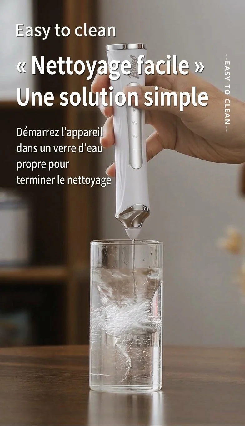 Mousseur à lait et fouet électrique portable BinCoo - Rechargeable par USB-C