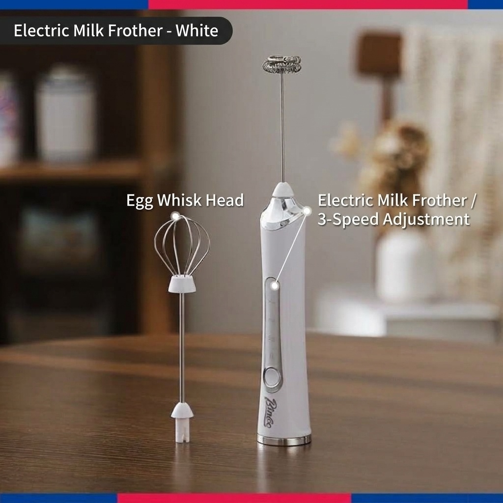 BinCoo Handheld Electric Milk Frother & Whisk - USB-C Rechargeable