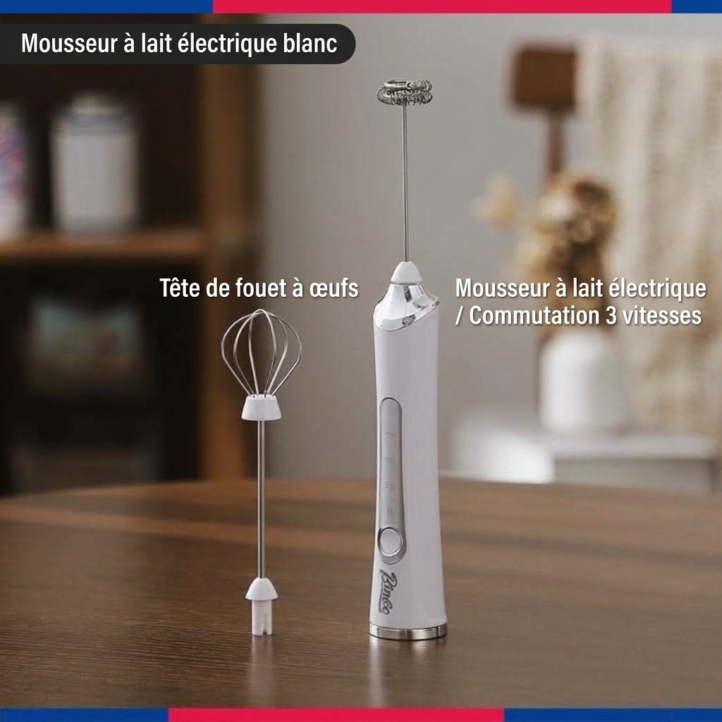 Mousseur à lait et fouet électrique portable BinCoo - Rechargeable par USB-C