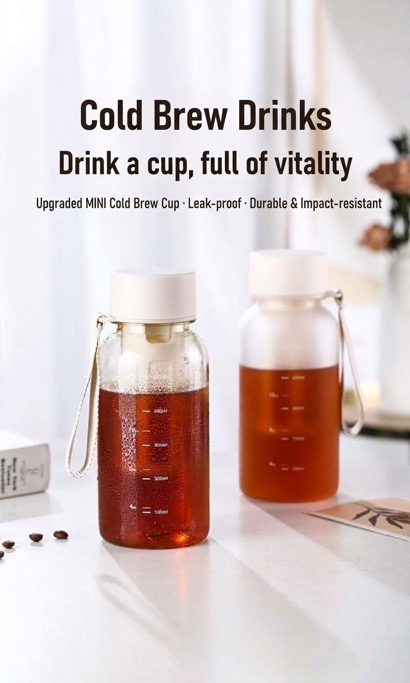 Bincoo Portable Cold Brew Coffee Maker Bottle with Filter and handle