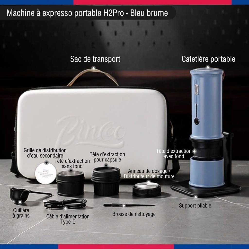 Machine à expresso portable Bincoo H2 Pro - Blanc, Noir, Vert