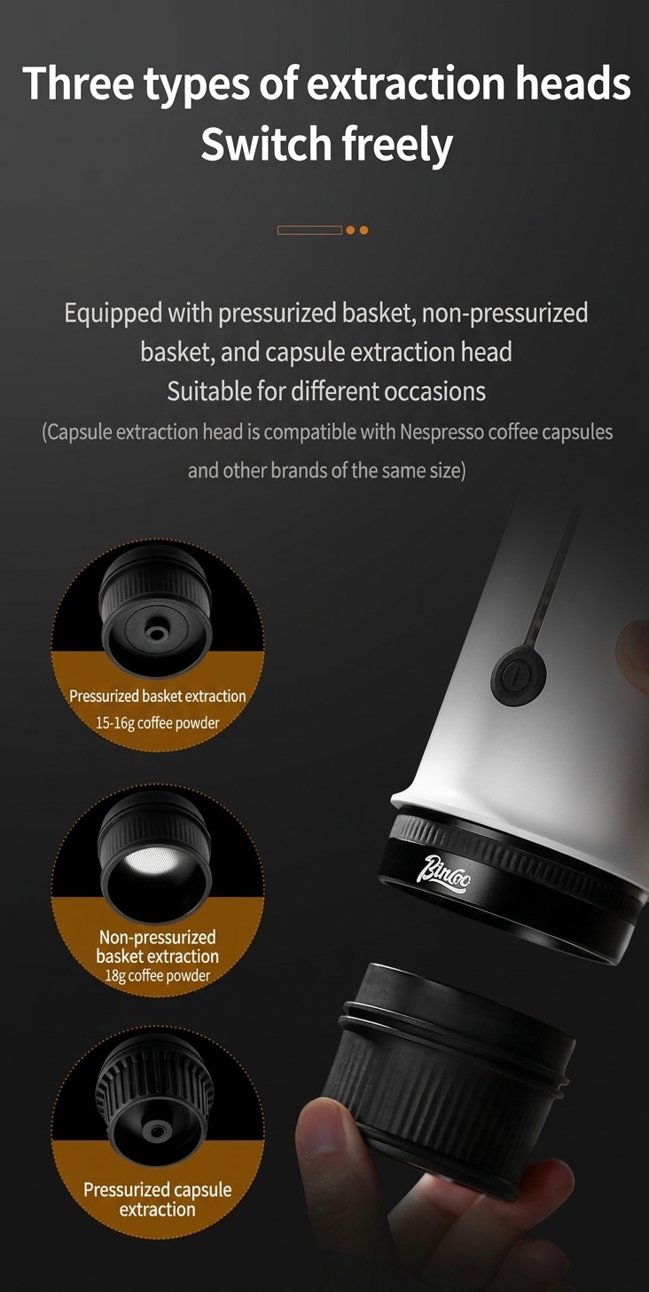 Bincoo H2 Pro Portable Espresso Maker - White, Black, Green