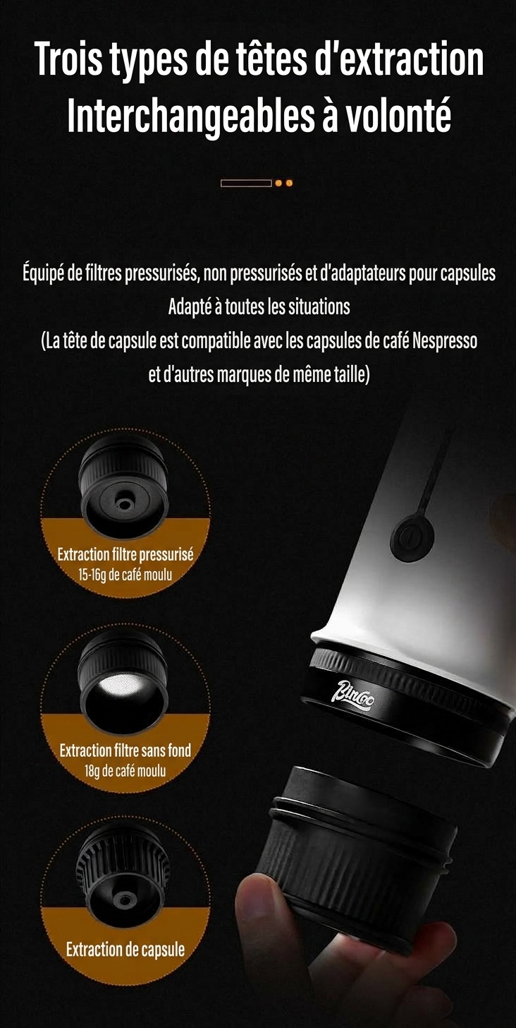 Machine à expresso portable Bincoo H2 Pro - Blanc, Noir, Vert