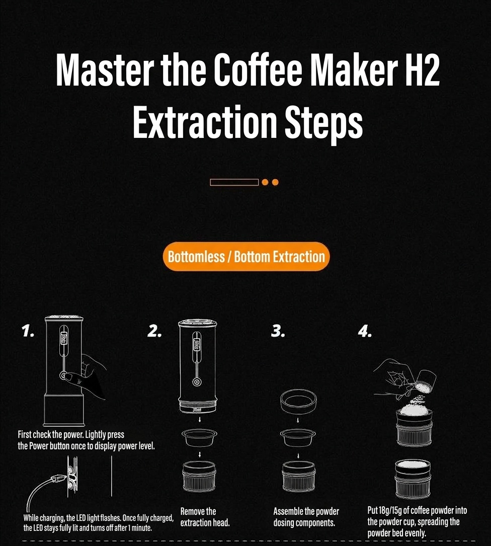 Bincoo H2 Pro Portable Espresso Maker - White, Black, Green
