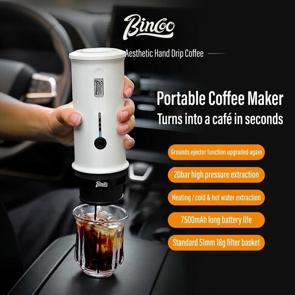 Bincoo H2 Pro Portable Espresso Maker - White, Black, Green
