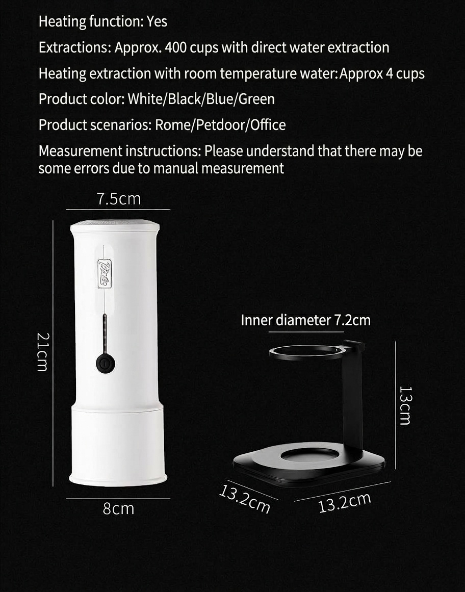Bincoo H2 Pro Portable Espresso Maker - White, Black, Green