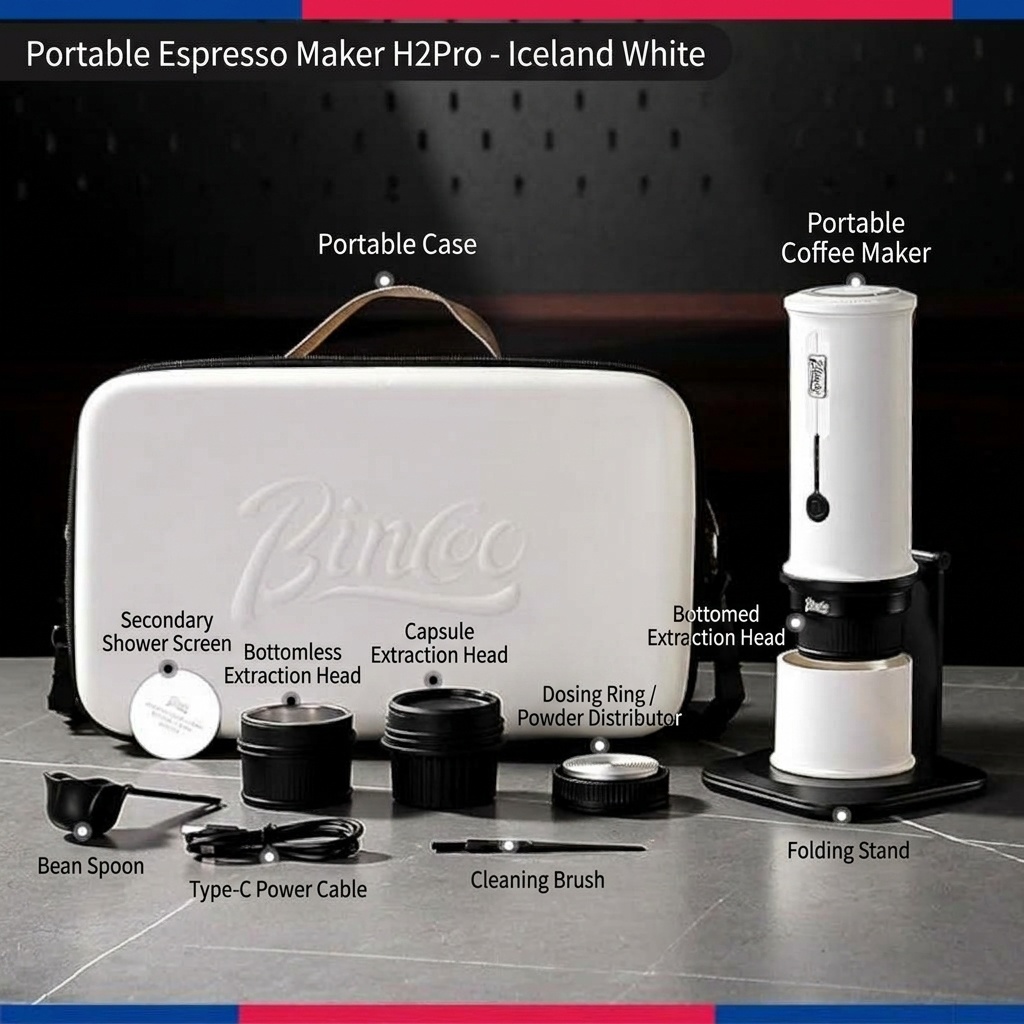 Bincoo H2 Pro Portable Espresso Maker - White, Black, Green