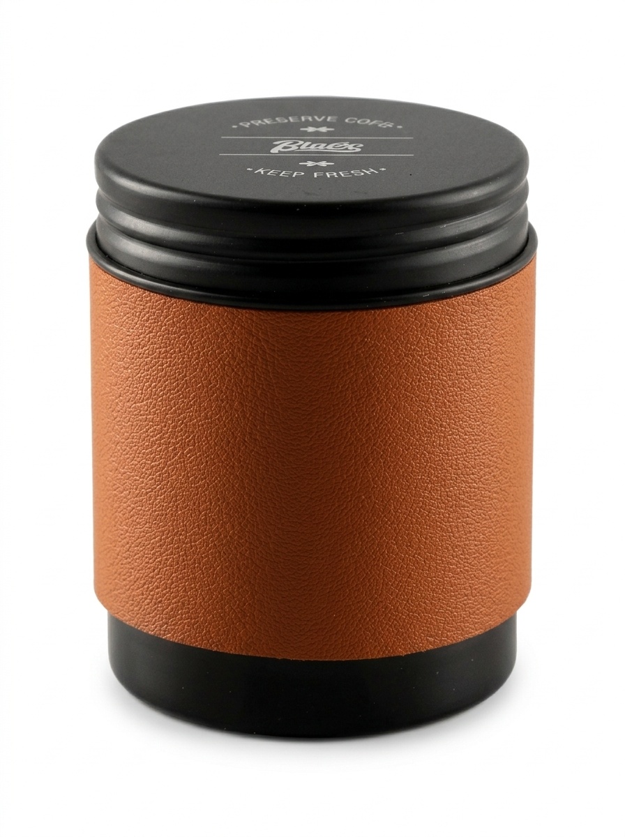 Bincoo Portable Coffee Bean Canister with Leather Sleeve