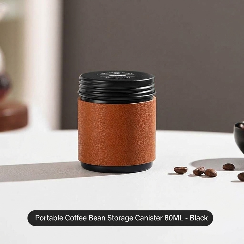 Bincoo Portable Coffee Bean Canister with Leather Sleeve