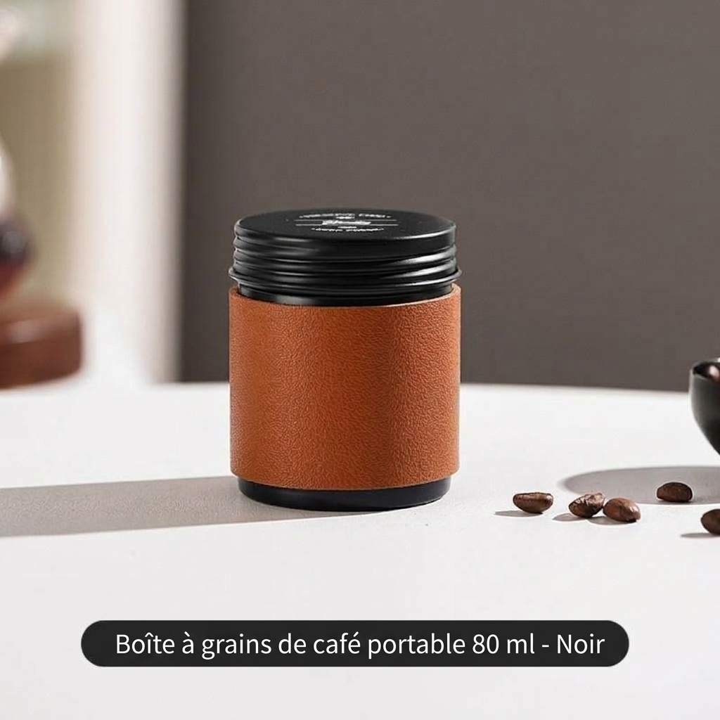 Boîte à café portable Bincoo avec étui en cuir