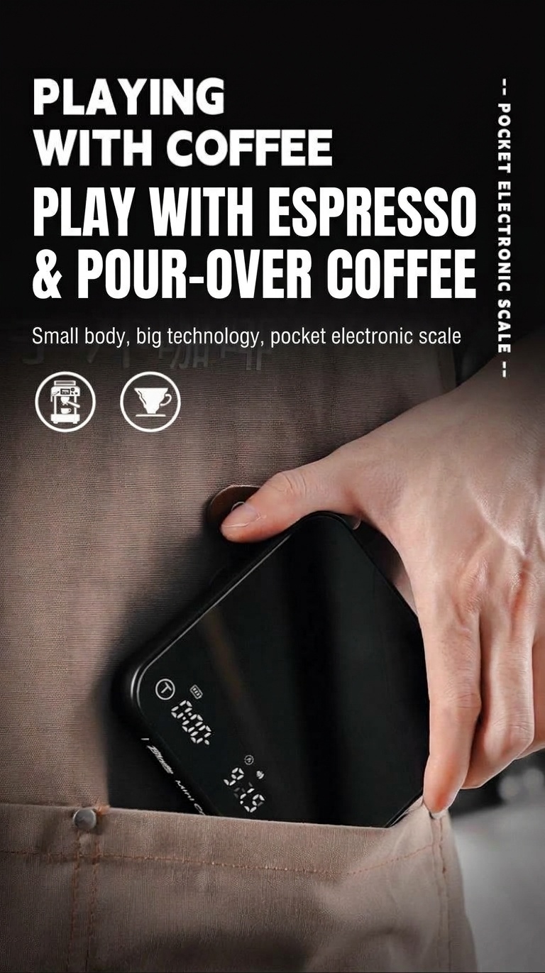 Bincoo Precision Mini Coffee Scale with Timer & Flow Rate