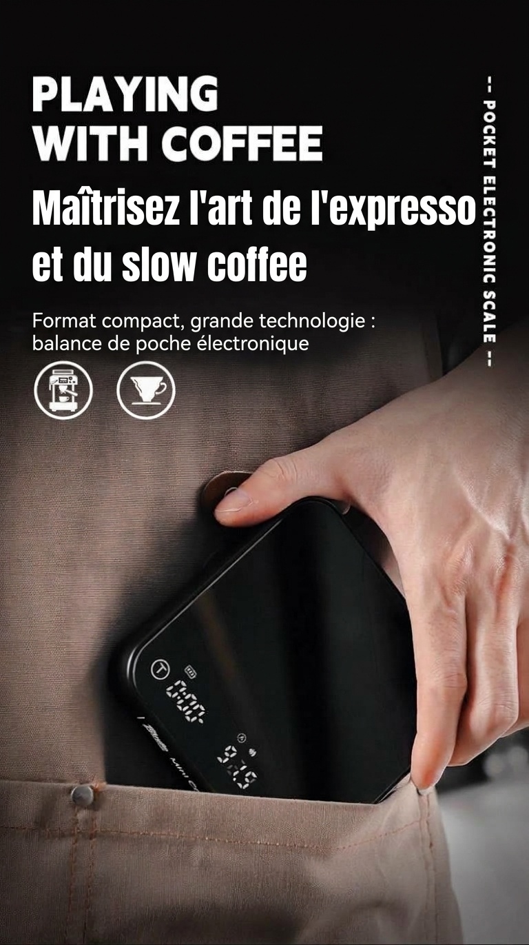 Balance à café de précision Bincoo Mini avec minuteur et débitmètre