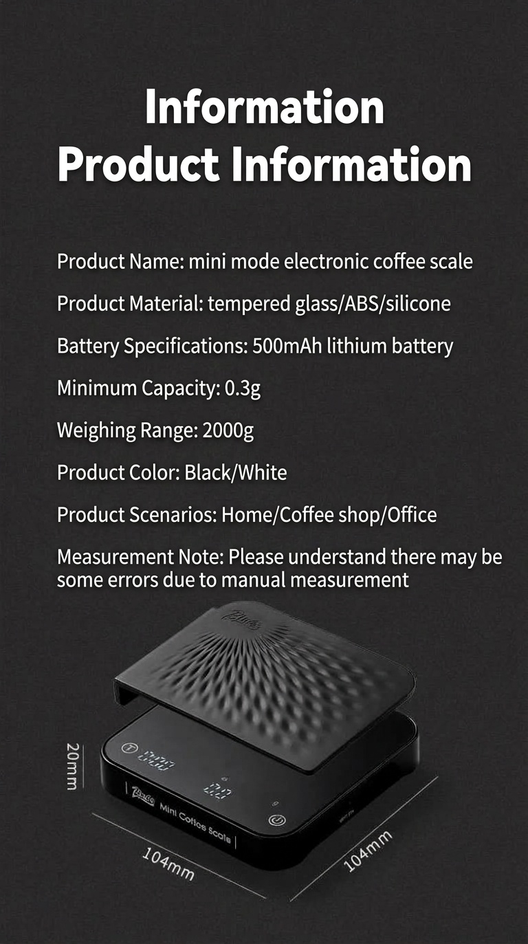 Bincoo Precision Mini Coffee Scale with Timer & Flow Rate