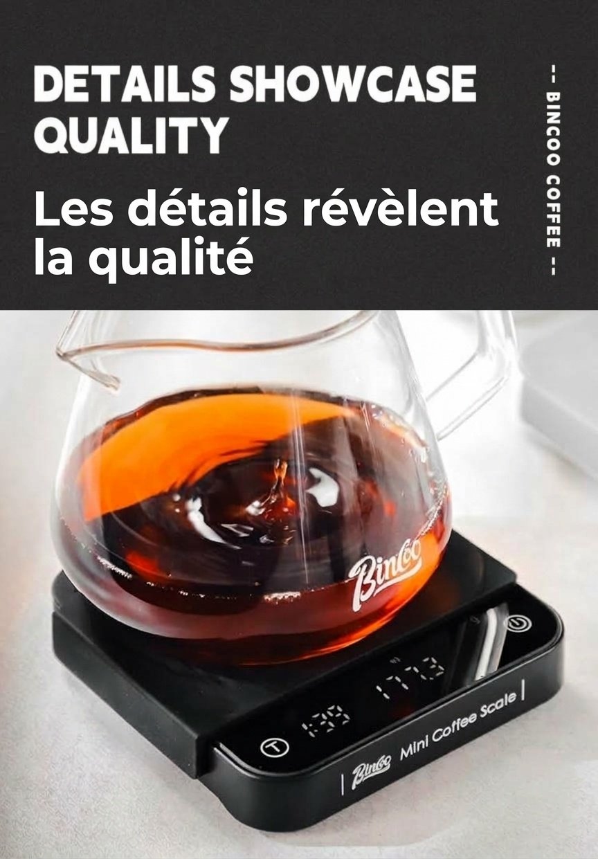 Balance à café de précision Bincoo Mini avec minuteur et débitmètre
