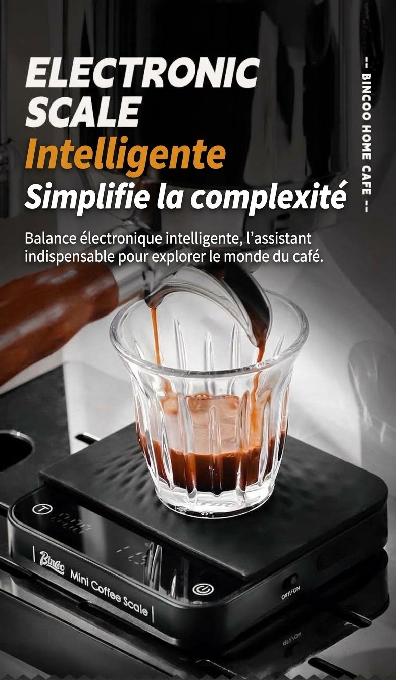 Balance à café de précision Bincoo Mini avec minuteur et débitmètre
