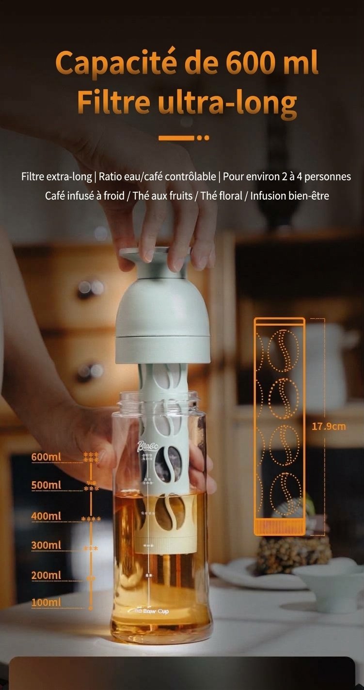 Machine à café et infuseur à thé portable BinCoo 600 ml