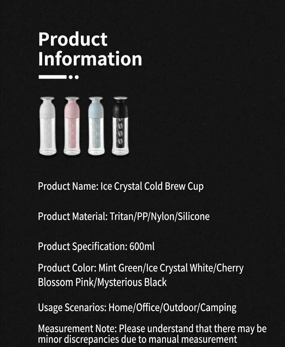 BinCoo 600ml Portable Cold Brew Coffee Maker & Tea Infuser