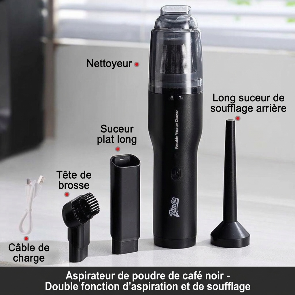 Aspirateur et souffleur portable pour café moulu Bincoo