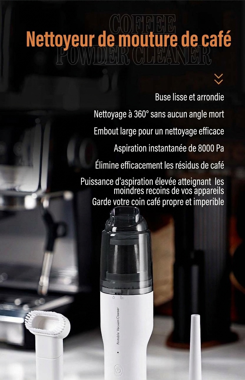 Aspirateur et souffleur portable pour café moulu Bincoo