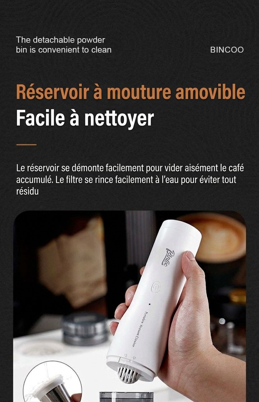 Aspirateur et souffleur portable pour café moulu Bincoo