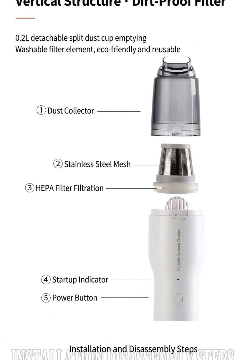 Bincoo Portable Coffee Powder Vacuum Cleaner & Blower