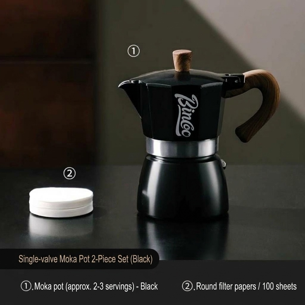 Binco Premium Moka Pot Coffee Maker Set with Electric Warmer