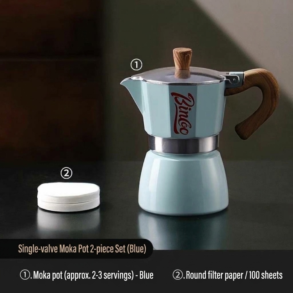 Binco Premium Moka Pot Coffee Maker Set with Electric Warmer