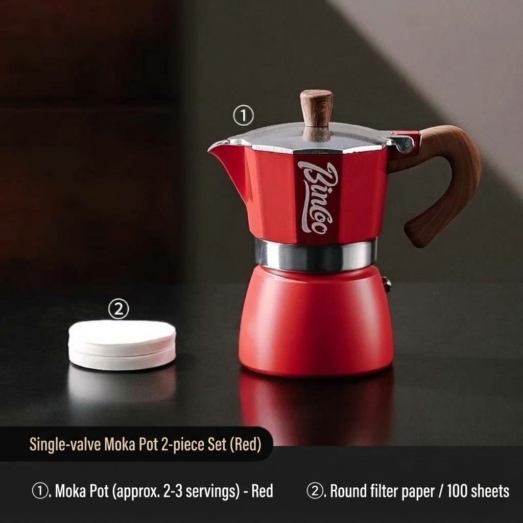 Binco Premium Moka Pot Coffee Maker Set with Electric Warmer