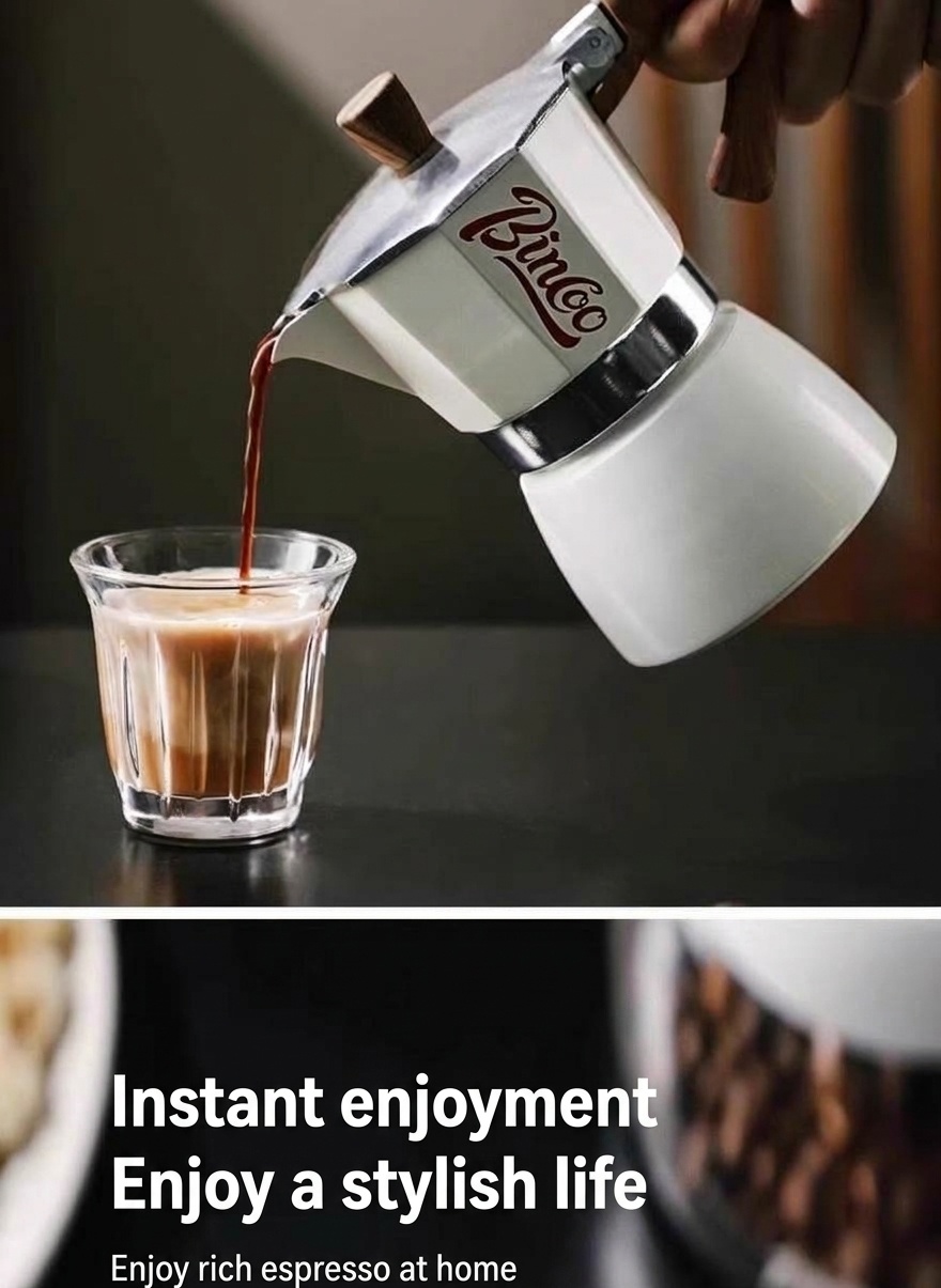 Binco Premium Moka Pot Coffee Maker Set with Electric Warmer