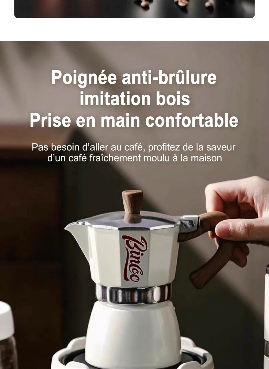Ensemble cafetière italienne Binco Premium avec chauffe-café électrique