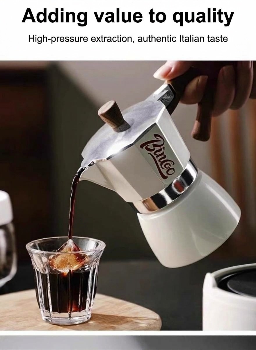 Binco Premium Moka Pot Coffee Maker Set with Electric Warmer