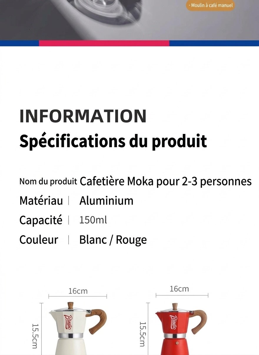 Ensemble cafetière italienne Binco Premium avec chauffe-café électrique