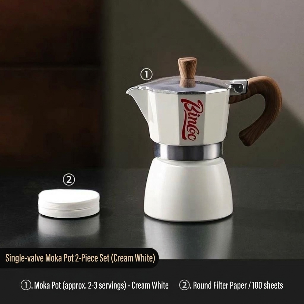 Binco Premium Moka Pot Coffee Maker Set with Electric Warmer