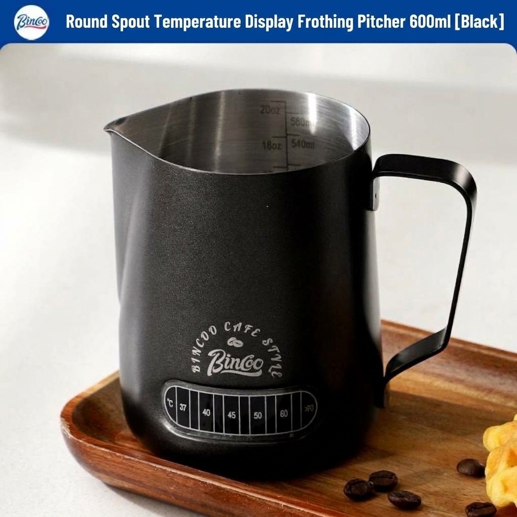 Premium Stainless Steel Milk Frothing Pitcher with Thermometer