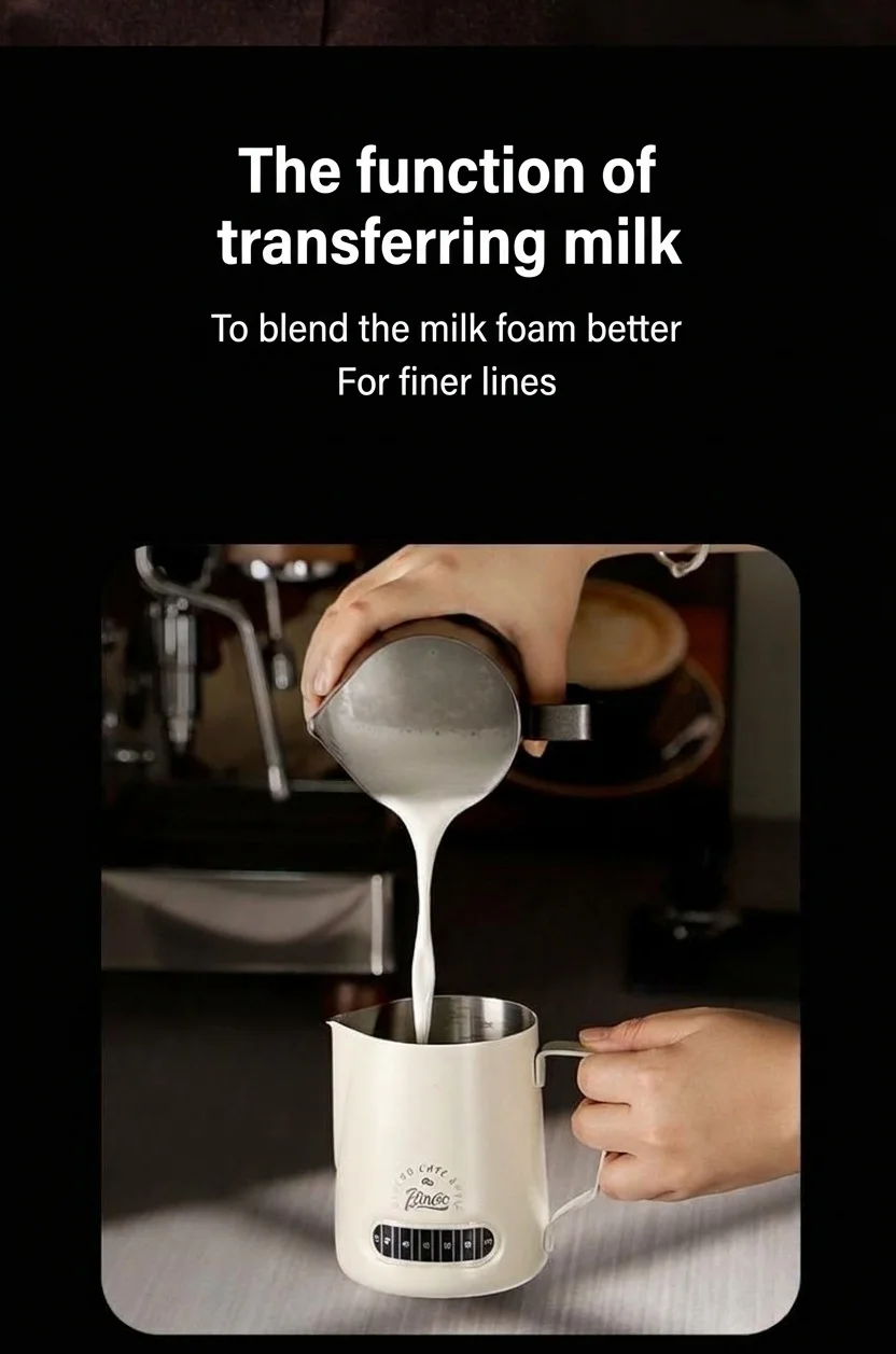 Premium Stainless Steel Milk Frothing Pitcher with Thermometer