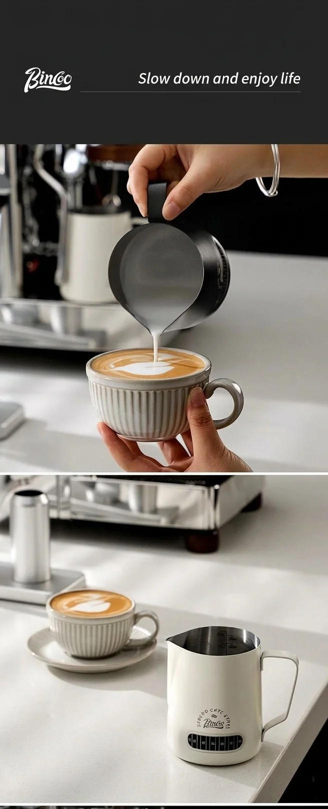 Premium Stainless Steel Milk Frothing Pitcher with Thermometer
