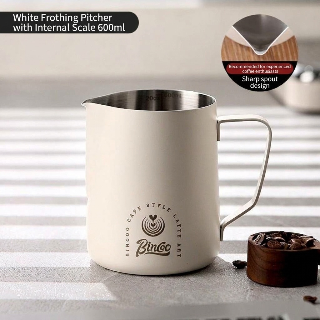 Premium Stainless Steel Milk Frothing Pitcher with Thermometer