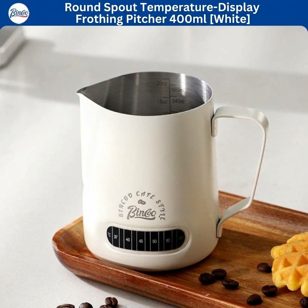 Premium Stainless Steel Milk Frothing Pitcher with Thermometer