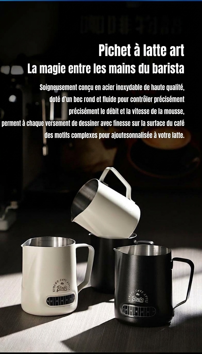 Pichet à lait en acier inoxydable de qualité supérieure avec thermomètre