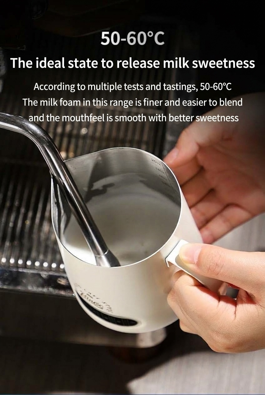 Premium Stainless Steel Milk Frothing Pitcher with Thermometer